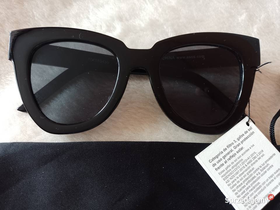 ASOS Czarne okulary przeciwsłonecznekocie oczy Filtr UV-400 kat. 3 Kraków