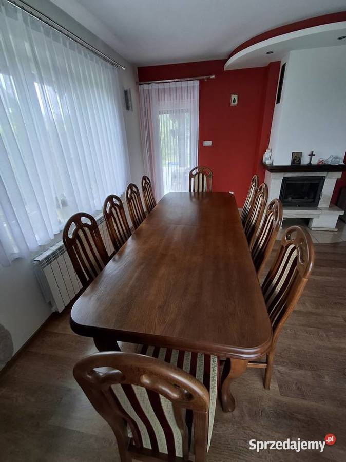 Solidny stół z krzesłami do salonu Przystajń sprzedam