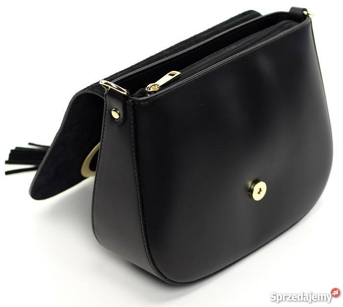 Włoska listonoszka torebka z kołem czarny szary/srebrny Rzeszów sprzedam