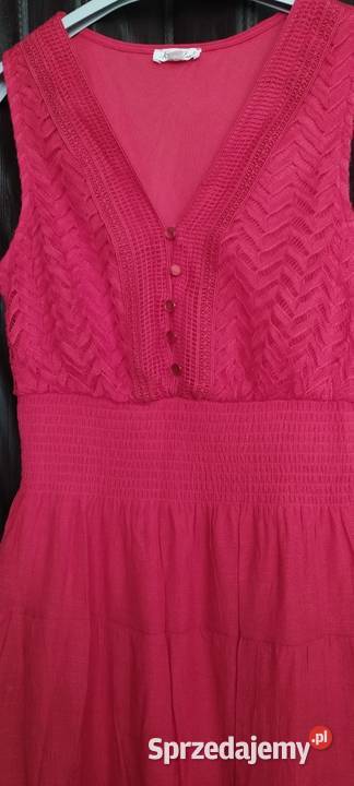 Sukienka czerwona efektowna długa letnia z USA Wrocław