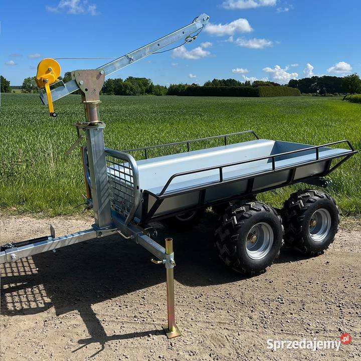 Przyczepa leśna ATV z wywrotem i wyciągarką PRO Jędrzejów