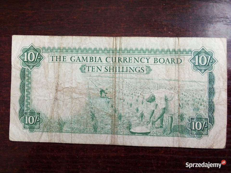 Banknot 10 szylingów Gambia Płońsk