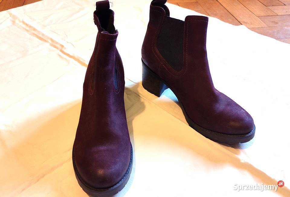 Bordowe zamszowe skórzane botki Lasocki r 41 Gdańsk