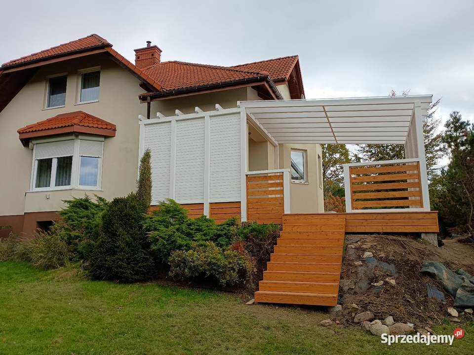 Taras drewniany zadaszenie tarasu altana pergola