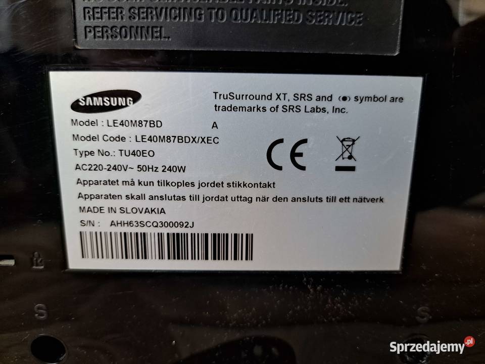 TV Samsung LE40M87BD pilot s-video Warszawa