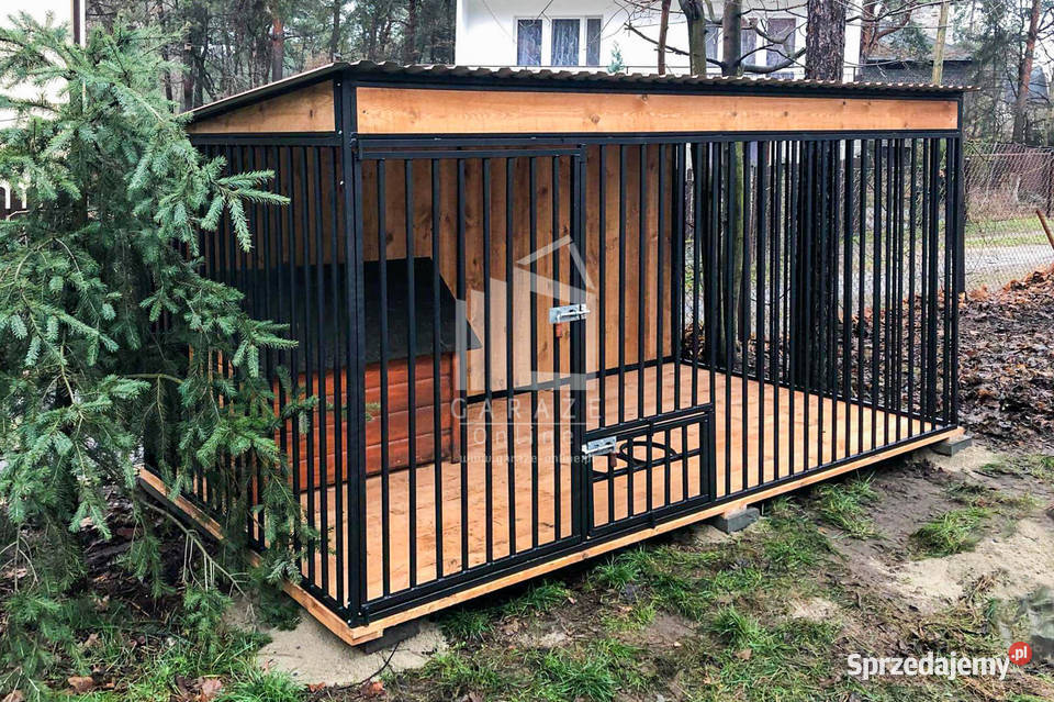 Kojec psów 3x2m Wiatrołap Drewniana podłoga Konin