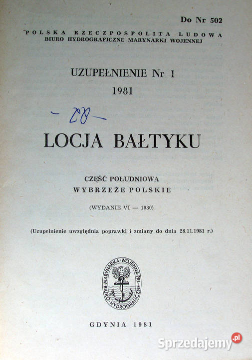 Locja Bałtyku 502 cz południowa wybrzeże polskie Limanowa