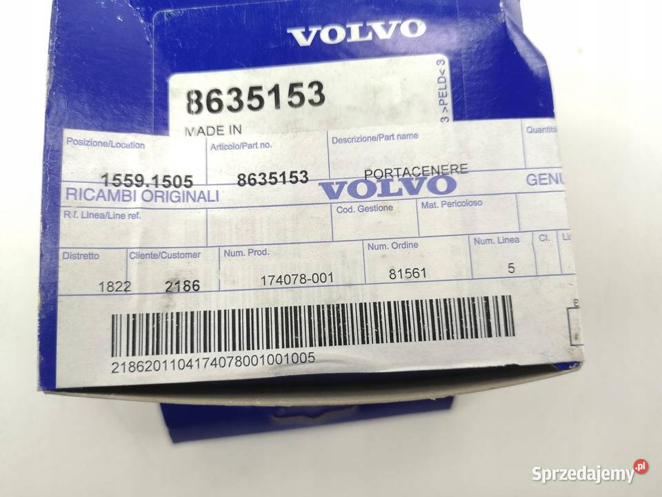 POPIELNICZKA VOLVO XC90 C70 C30 ORYGINAŁ OE sprzedam