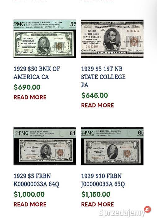 USA 5 Dolarów 1929 r Chicago PMG 64 EPQ warmińsko-mazurskie Węgorzewo