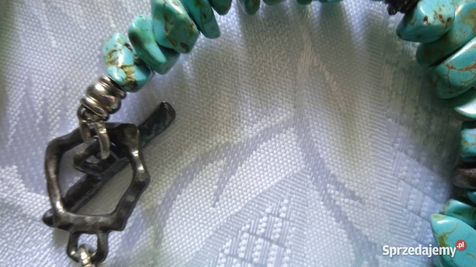 KOMPLET BIŻUTERII Z NATURALNYCH TURKUSÓW