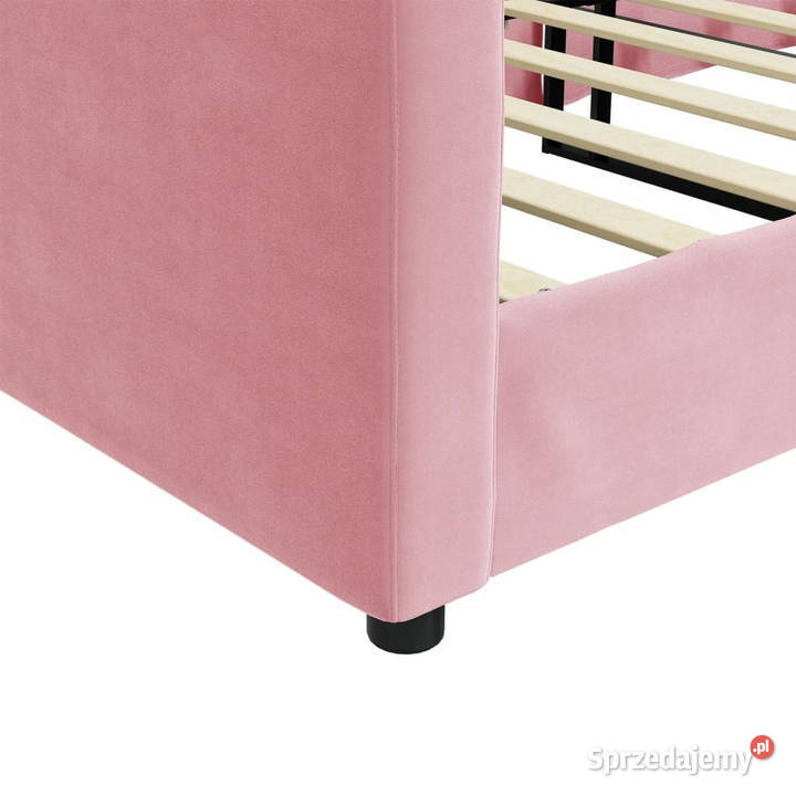 Sofa z funkcją spania różowa obita aksamitem Dom i Ogród Warszawa sprzedam