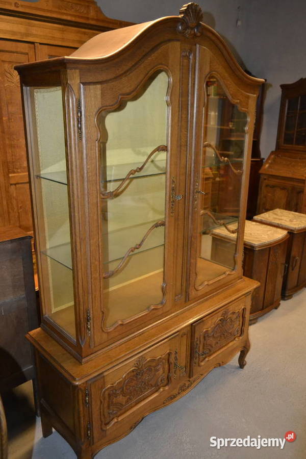 witryna serwantka ludwikowska dąb Antyki, Sztuka, Kolekcje Będzin