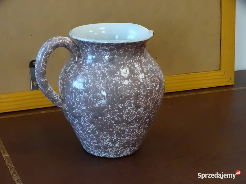 Dzbanek ceramiczny kamionka nakrapiany vintage lubelskie Biłgoraj sprzedam