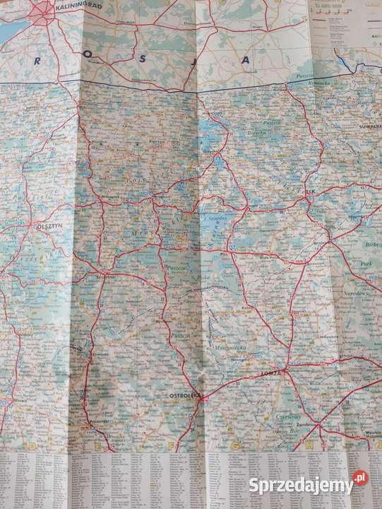 Mapa papierowa MAZURY składana turystyczna Mapy i przewodniki Poznań