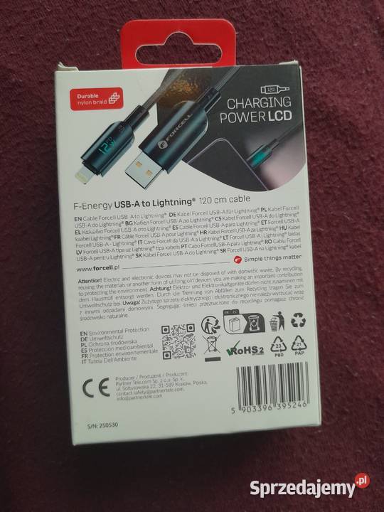 Kabel USBA do Lightning 12W Digital 12m Wieliczka