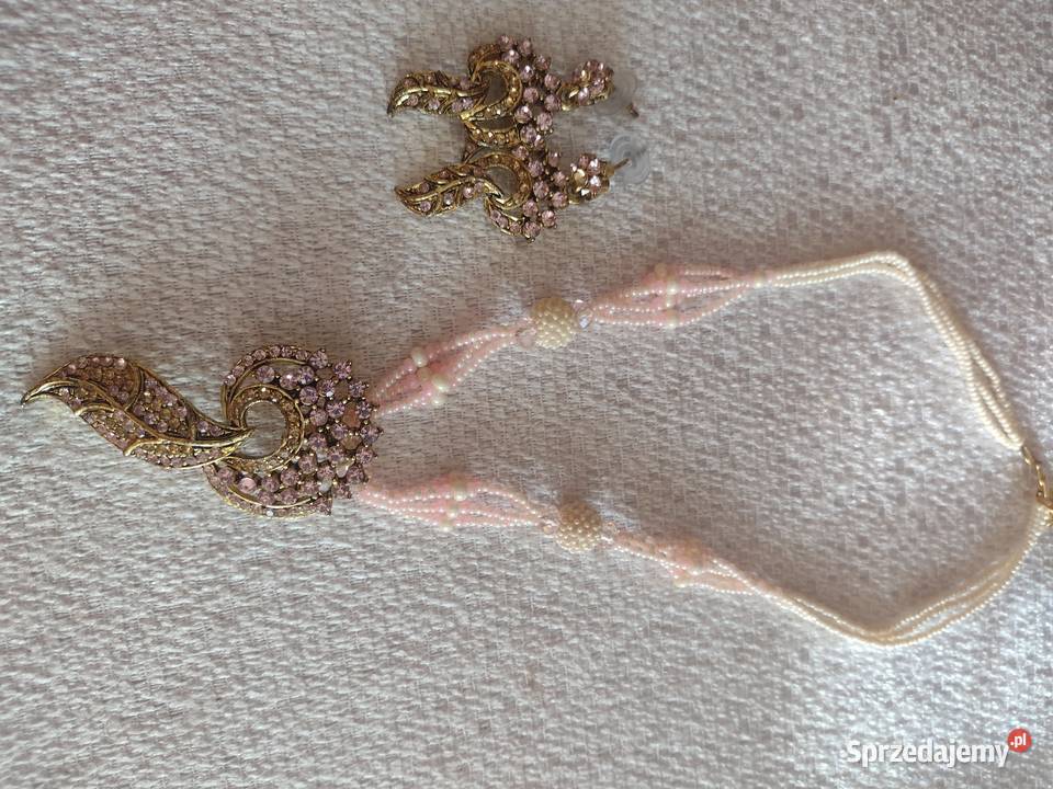 Zestaw biżuterii Naszyjnik Kolczyki perełka Dodatki Kraków