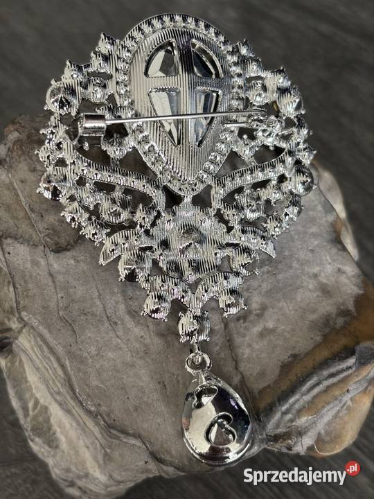 Piękna biżuteryjna broszka z ruchomą łezką małopolskie Kraków