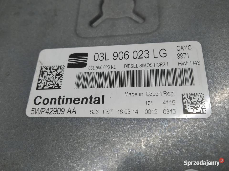 STEROWNIK SILNIKA 03L906023LG 16 TDI 105 Seat