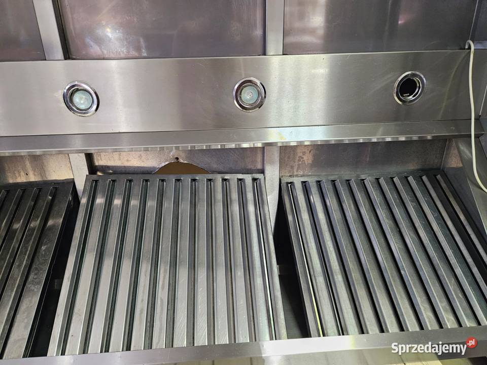 Okap nierdzewny przyścienny 160x100x45 FILTRY Pszczyna