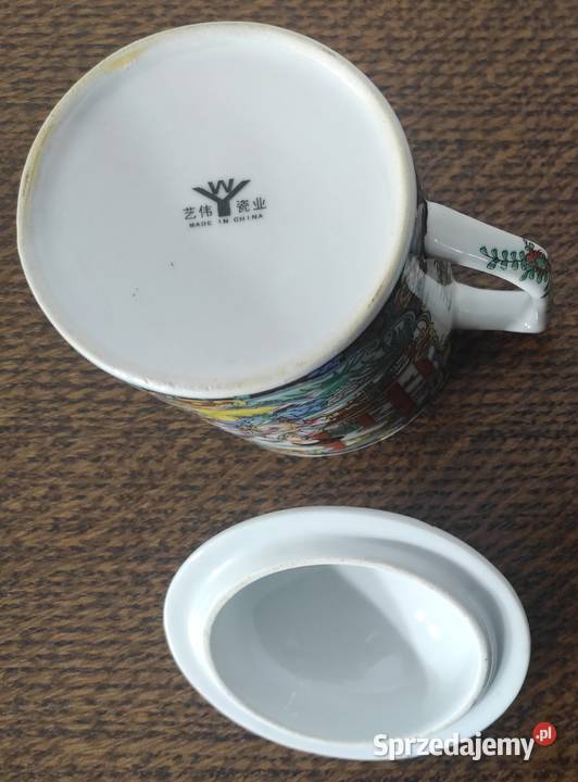 Famille Rose chiński kubek porcelanowy z Warszawa