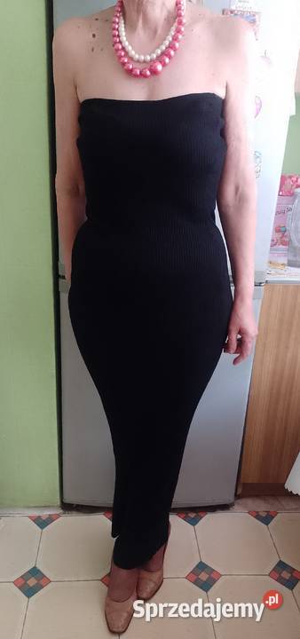 44XXL Boohoo Długa ołówkowa sukienka dzianinowa bez rękawa sprzedam