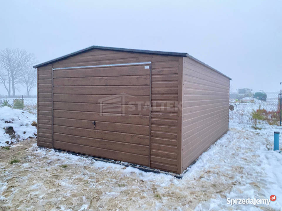 Garaz blaszany 4x5m brama uchylna drewnopodobny blacha podkarpackie Łańcut sprzedam