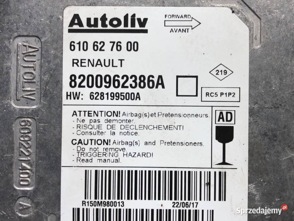 SENSOR AIRBAG RENAULT MEGANE II 8200962386A 0312