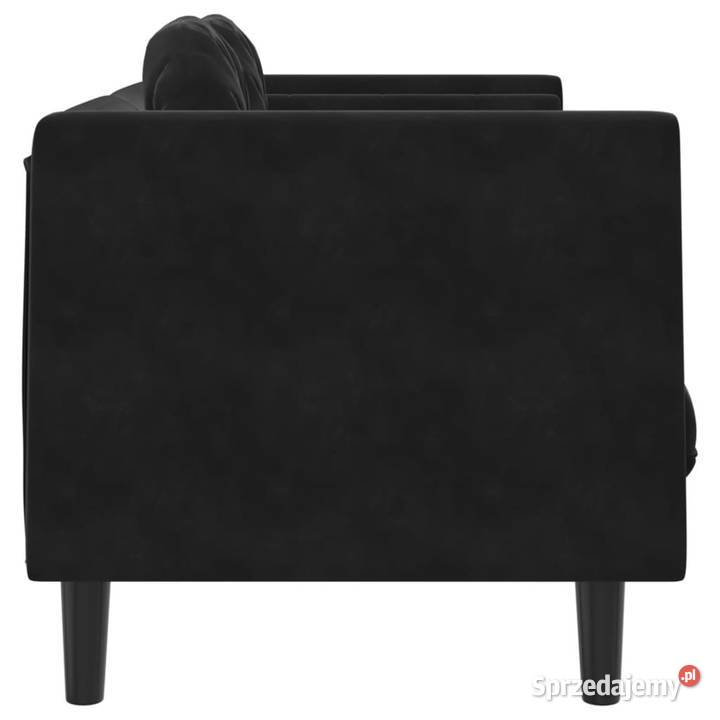 Sofa 2osobowa z poduszkami czarna aksamit Warszawa