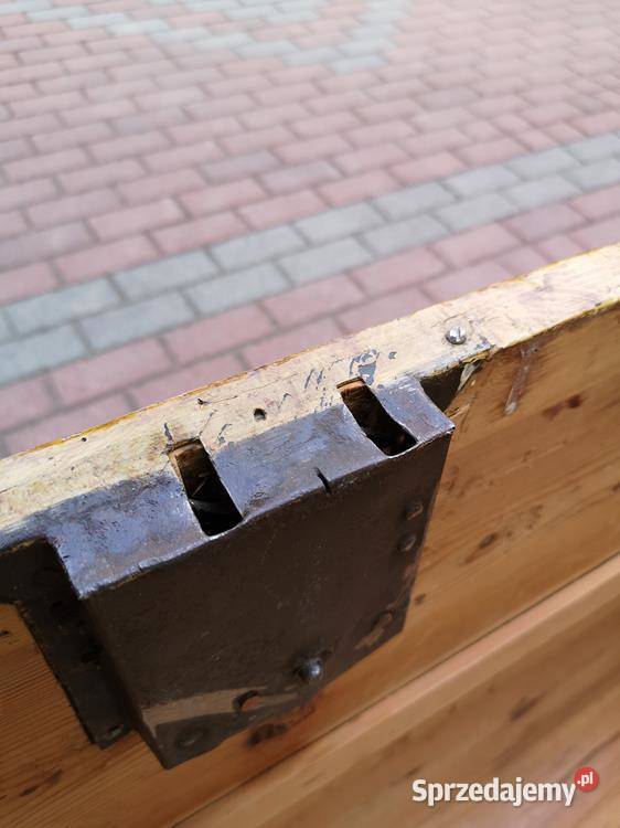 Kufer Skrzynia Ludowy Zadbany Stary Antyk Okazja Antyki, Sztuka, Kolekcje wielkopolskie Swarzędz