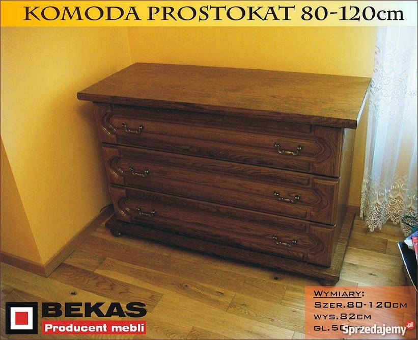 Komoda Prosta 80-120 cm 3szuflady Bekas Lakierowana Stylowa