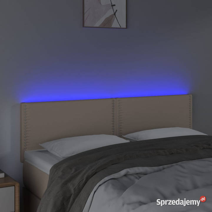 Zagłówek do łóżka z LED cappuccino 144x5x7888 mazowieckie Warszawa