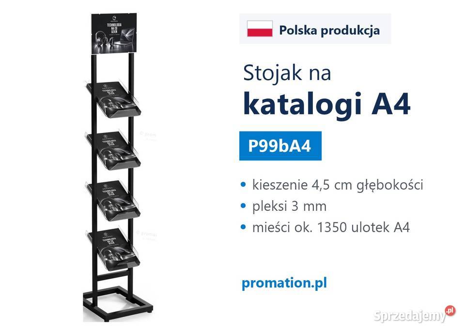 Czarny stojak reklamowy na foldery i katalogi A4 Kraków