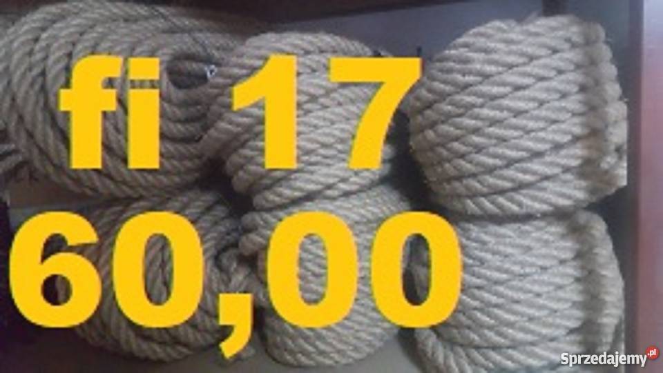 Lina żeglarska linka jutowa fi 17 mm wszystkie Dekoracje i ozdoby małopolskie Rzeszotary