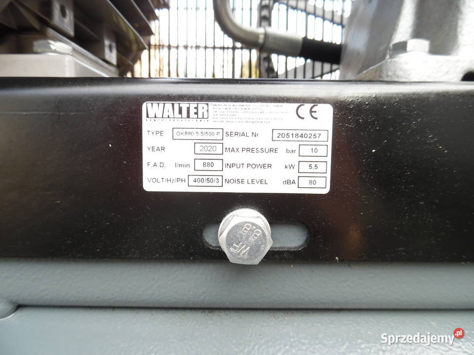 Sprężarka WALTER 500L 2020R Skarżysko Kościelne