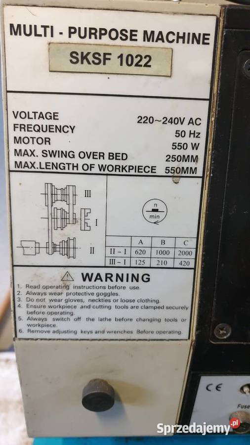 Stołowa tokarka do metalu Luna SKSF 1022 Sędziszów Małopolski