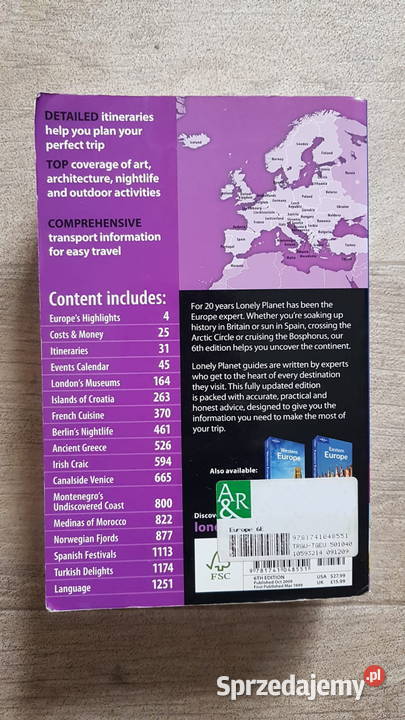 Lonely Planet Europe On A Shoestring Guide Book