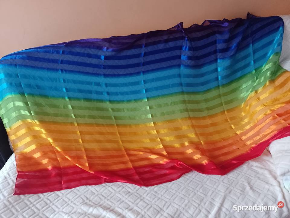 Hiszpańska duża chusta tęczowa z Madrytu szal Kraków