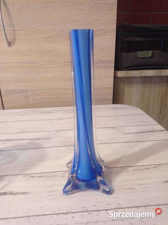 2 wazony kobaltowe 1 wazon ciemny Porcelana i szkło