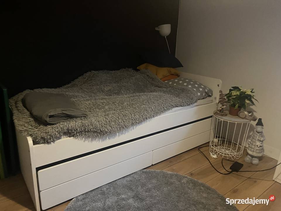 Łóżko białe IKEA SLAKT 90cm mazowieckie Warszawa sprzedam