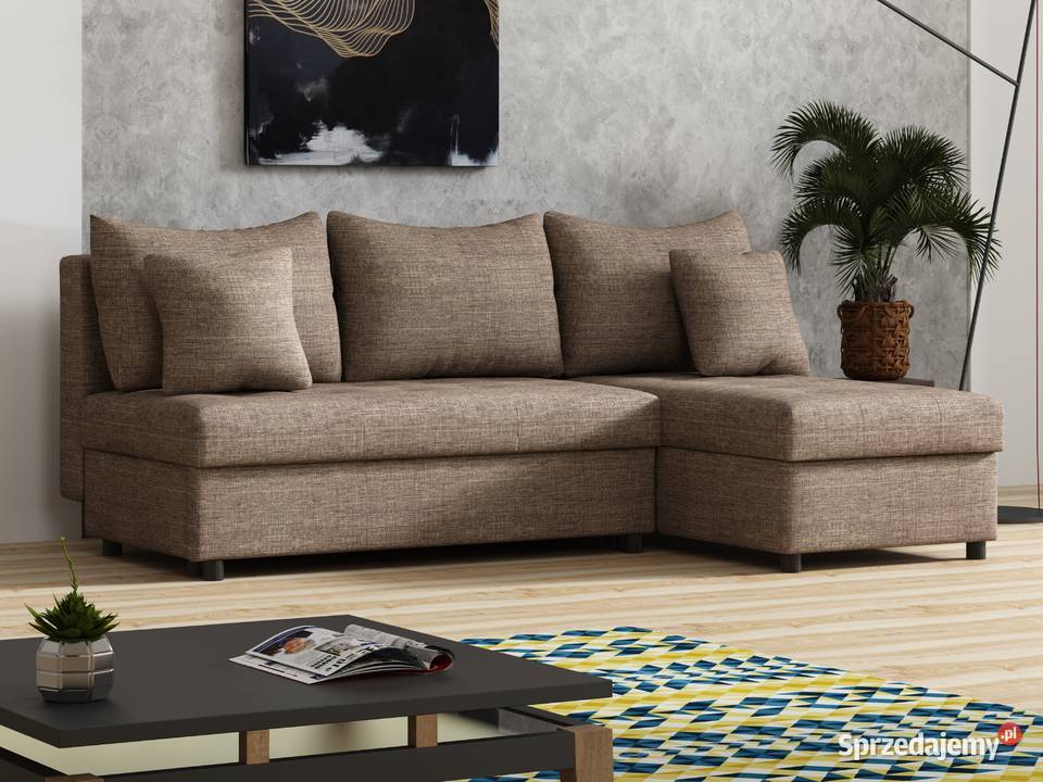 Narożnik z funkcją spania Nowoczesna kanapa 40cm Częstochowa