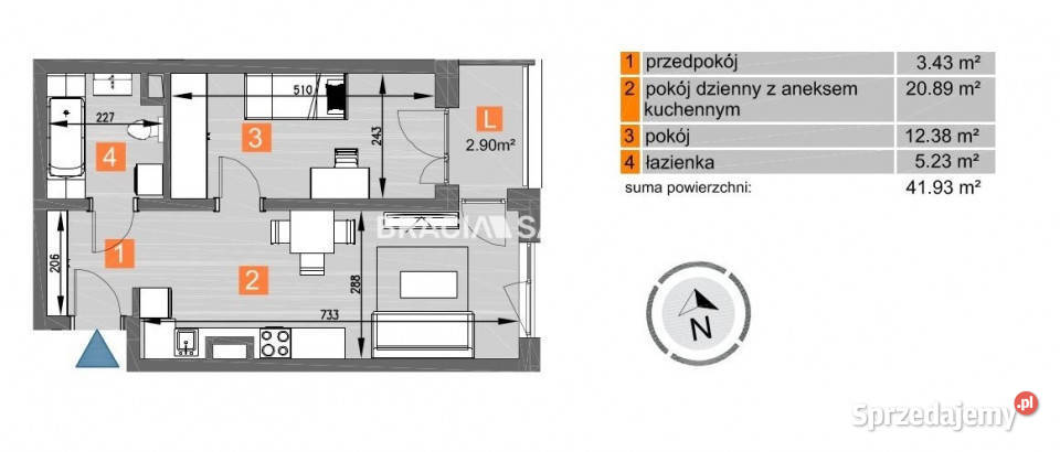 Mieszkanie 4193m2 2 pok Kraków os Piastów własność