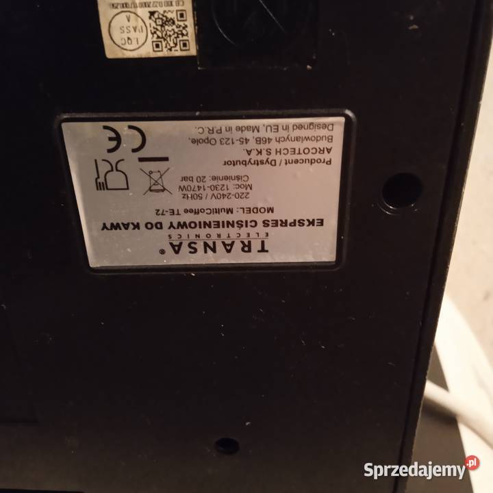 ekspres transa TE72 sprawny ale uszkodzona kolba