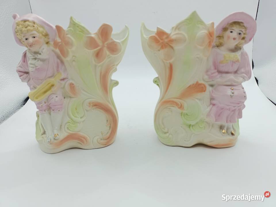 Figurka para wazonów chłopak i dziewczyna Porcelana i szkło Zamość