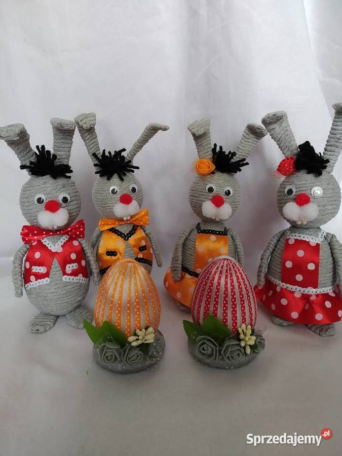 Króliczki Wielkanoc dekoracja rękodzieło Sędziszów Małopolski