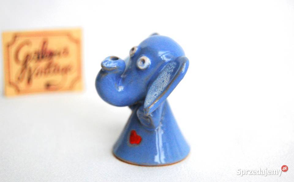 Lawendowy słonik na szczęście i miłość figurka niebieski Wyposażenie wnętrz Lublin sprzedam