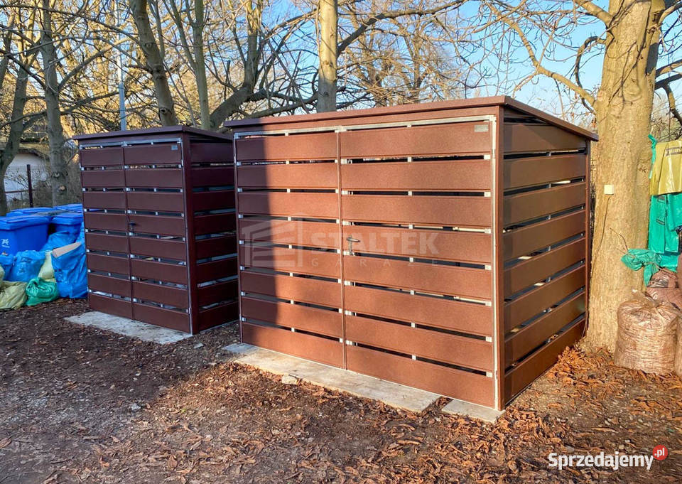 Wiata smietnikowa 2x15m brama dwuskrzydłowa Chojnice