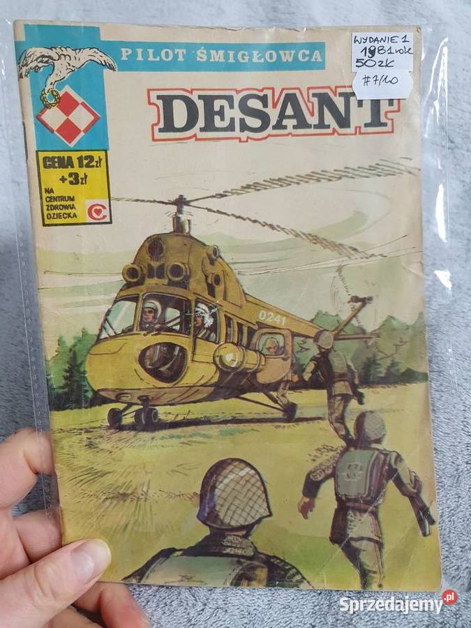 Pilot Śmigłowca zestaw 3 komiksów 1 wydanie 1976 Komiksy pomorskie Gdynia