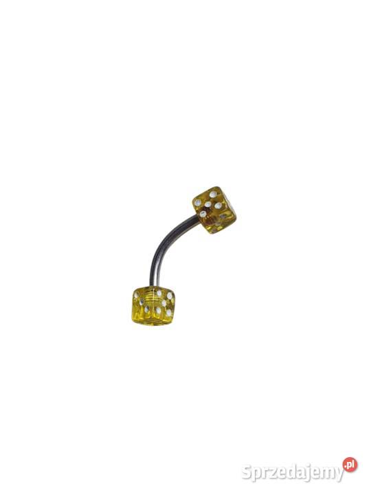 Stylowy kolczyk banan z kostkami żółtymi nos Pozostałe śląskie Cieszyn sprzedam