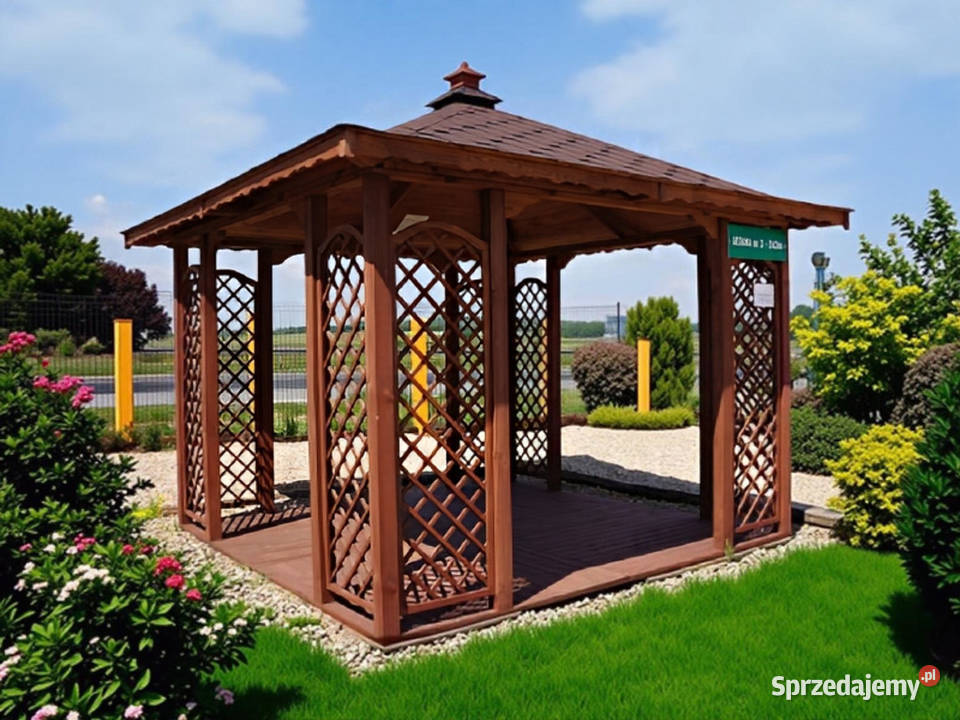 ALTANA 3 DREWNIANA KWADRATOWA 3x3 OGRODOWA Altany i wiaty Parzymiechy