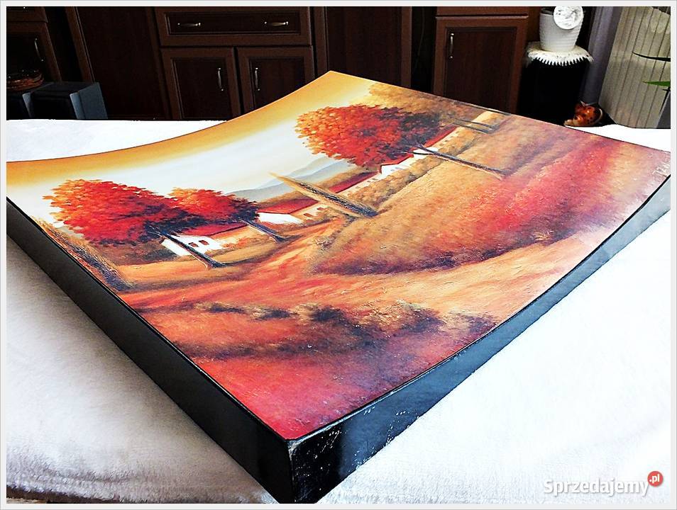 Nietypowy stary obraz na ścianę Curved sygnowany Żary sprzedam